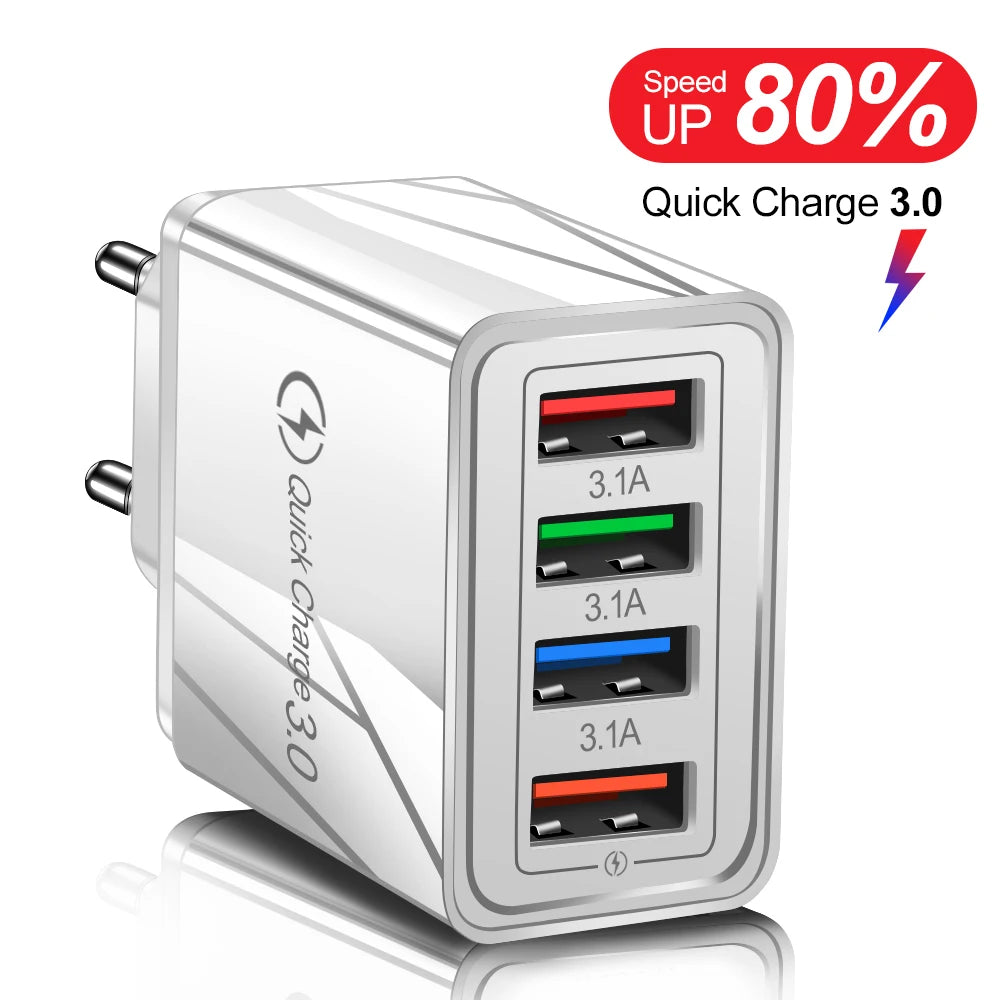 Ładowarka USB Quick Charge 3.0 - iPhone 15 Pro Max Tablet Podróżna EU/US