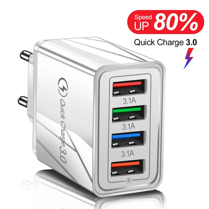 Ładowarka USB Quick Charge 3.0 - iPhone 15 Pro Max Tablet Podróżna EU/US