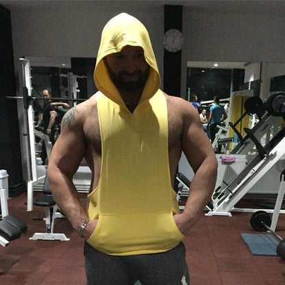 Koszulka Treningowa z Kapturem Skull - Męska Kamizelka Fitness | Bodybuilding