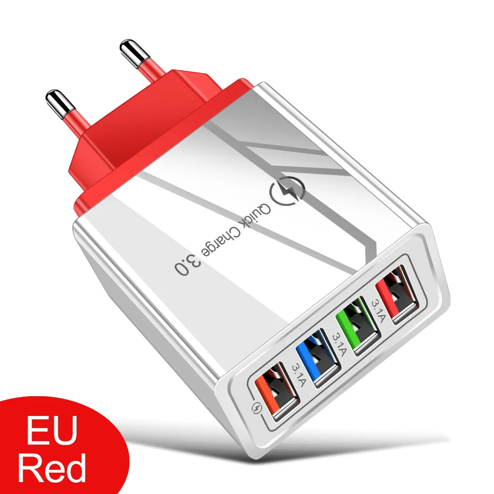 Ładowarka USB Quick Charge 3.0 - iPhone 15 Pro Max Tablet Podróżna EU/US