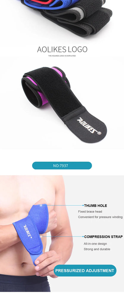 AOLIKES 1 PC Wrist Band Support for Adjustable Wrist Bandage Brace for Sports Wristband Compression Wraps Tendonitis Pain Relief