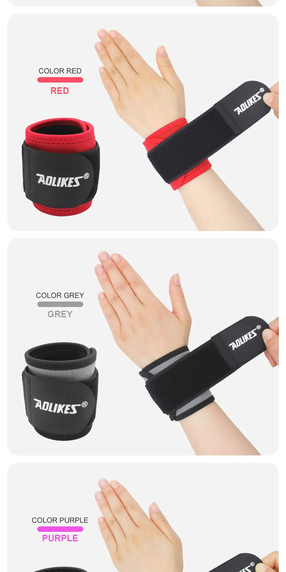 AOLIKES 1 PC Wrist Band Support for Adjustable Wrist Bandage Brace for Sports Wristband Compression Wraps Tendonitis Pain Relief