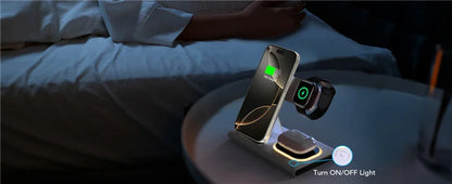 Ładowarka Bezprzewodowa 300W 3w1 Składana - iPhone 16/15/14 Samsung Watch AirPods