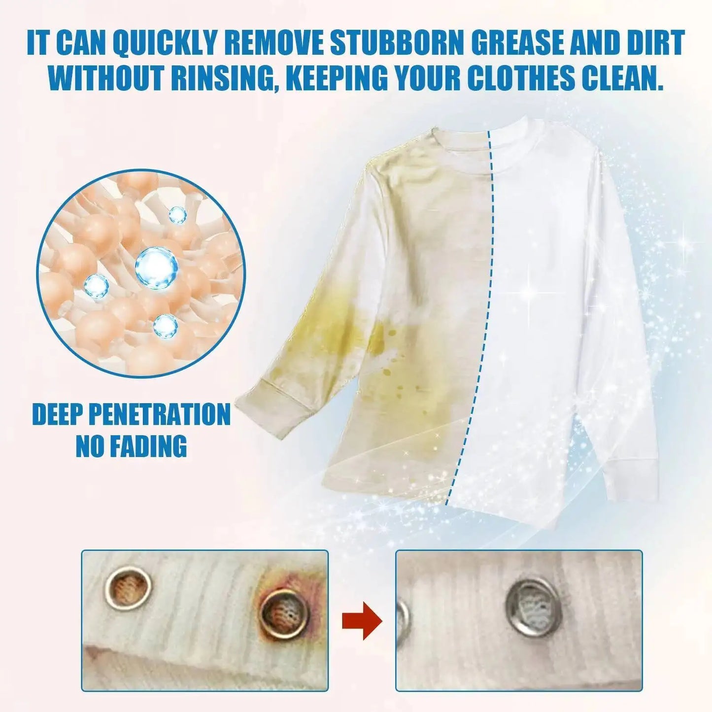 Clothes Cleaner; Laundry Detergent For Removing Stubborn Oil Stains, And Yellowing; Dry Cleaning Agent