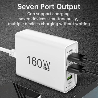 Ładowarka Sieciowa 160W USB-C - Szybkie Ładowanie 7 Portów