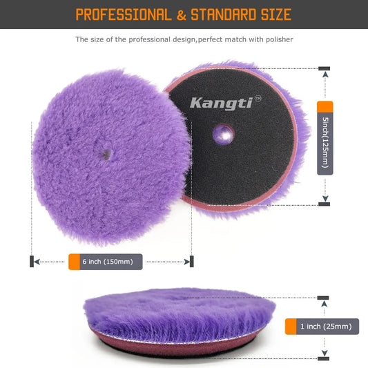 Gąbka Polerska z Wełny Jagnięcej 125mm/150mm - Pad do Woskowania i Polerowania Auta