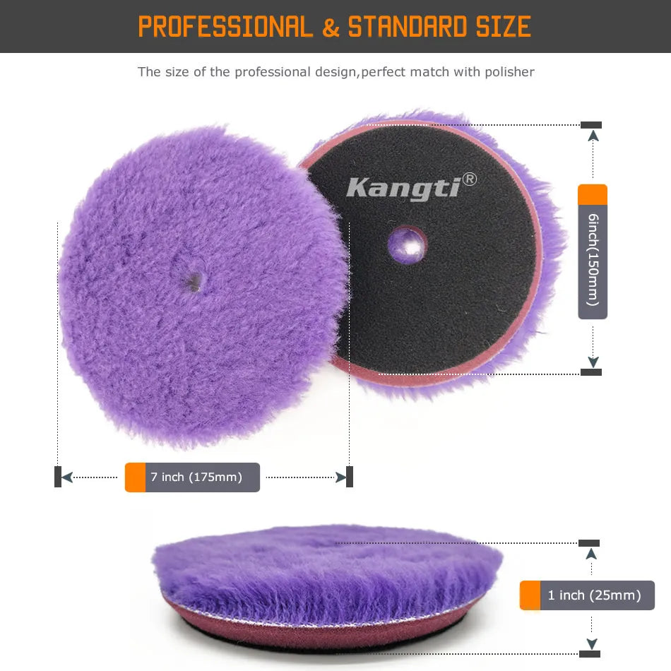 Gąbka Polerska z Wełny Jagnięcej 125mm/150mm - Pad do Woskowania i Polerowania Auta