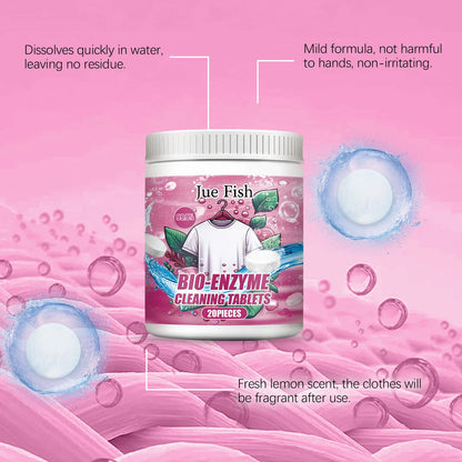 Bio-Enzyme Cleaning Tablets Clothing Oil Remover Clothes Sweat Stain Cleaner Laundry Whitener Fabric Clothes Effervescent Tablet