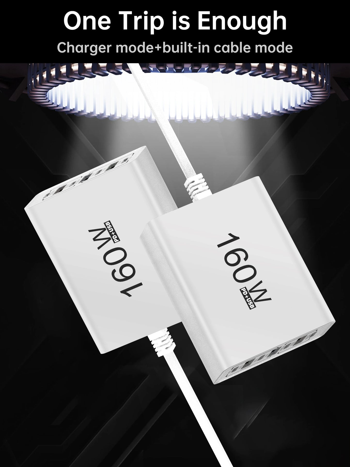 Ładowarka Sieciowa 160W USB-C - Szybkie Ładowanie 7 Portów