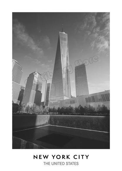 Minimalistyczny Plakat Czarno-Biały Miasta Nowy Jork Paryż Rzym - Obraz na Płótnie Dekoracja Ścienna