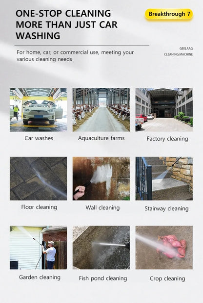 YOHON High Pressure Speed Wash Machine 1600W Induction Motor Multi - Water Source Car Cleaning Powerful Washer 3–7 Days Delivery