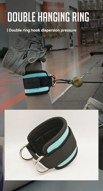 AOLIKES Cable Ankle Straps Double D-Ring Ankle Cuffs For Gym Workouts Glutes Legs Strength Training Brace Support Sport Safety