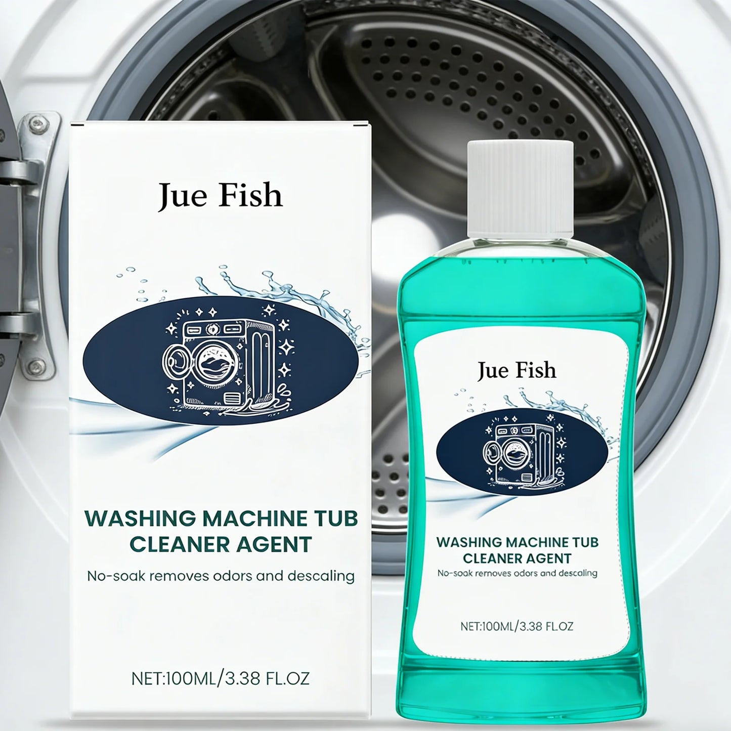 JUE FISH 100ML Washing Machine Tub Cleaner Agent Gentle on Body Clothes And Hands Eco-Friendly Cleaning Solution