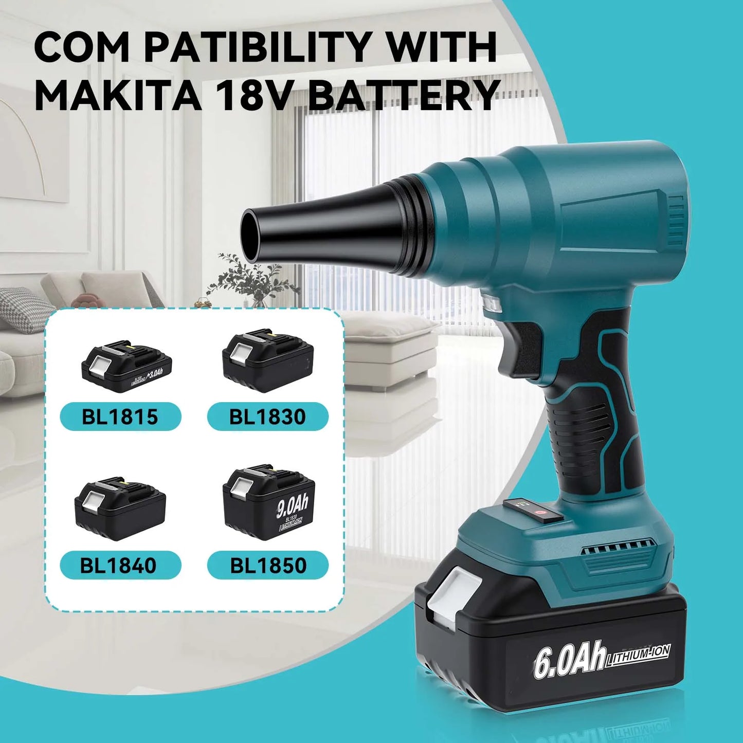 Dmuchawa Elektryczna Bezprzewodowa - Turbo Jet Akumulatorowa do Ogrodu dla Makita 18V