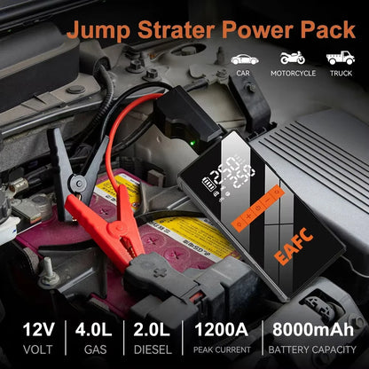 Rozrusznik Samochodowy 4w1 12V - Jump Starter + Kompresor + Powerbank