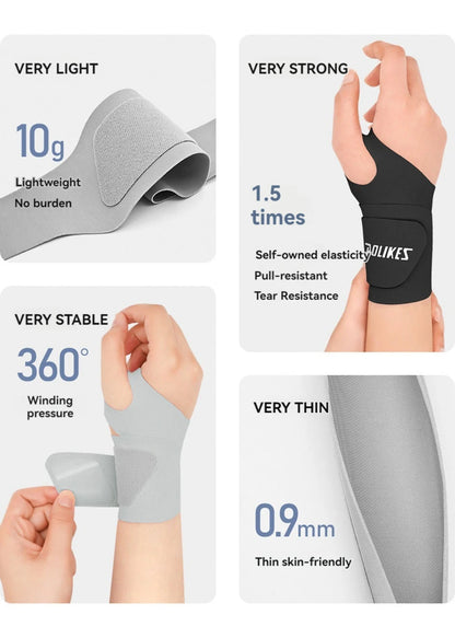 AOLIKES Ultra Thin and Soft Wrist Brace Wrist Wraps for Men and Women, Adjustable Wrist Support for Basketball Tennis Badminton