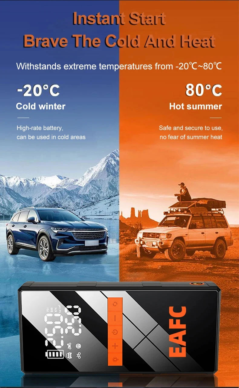 Rozrusznik Samochodowy 4w1 12V - Jump Starter + Kompresor + Powerbank