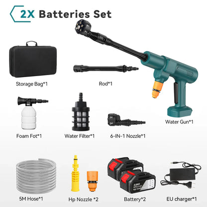Myjka Ciśnieniowa Bezszczotkowa 50Bar - Akumulatorowa do Mycia Samochodu 18-21V