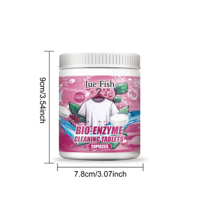 Bio-Enzyme Cleaning Tablets Clothing Oil Remover Clothes Sweat Stain Cleaner Laundry Whitener Fabric Clothes Effervescent Tablet