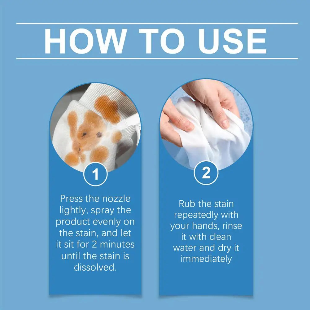 100ML Clothes Stain Remover Liquid Detergent 120ML Shoe Cleaning Spray Removes Stains And Mildew Fabric Cleaning Solution Non-To