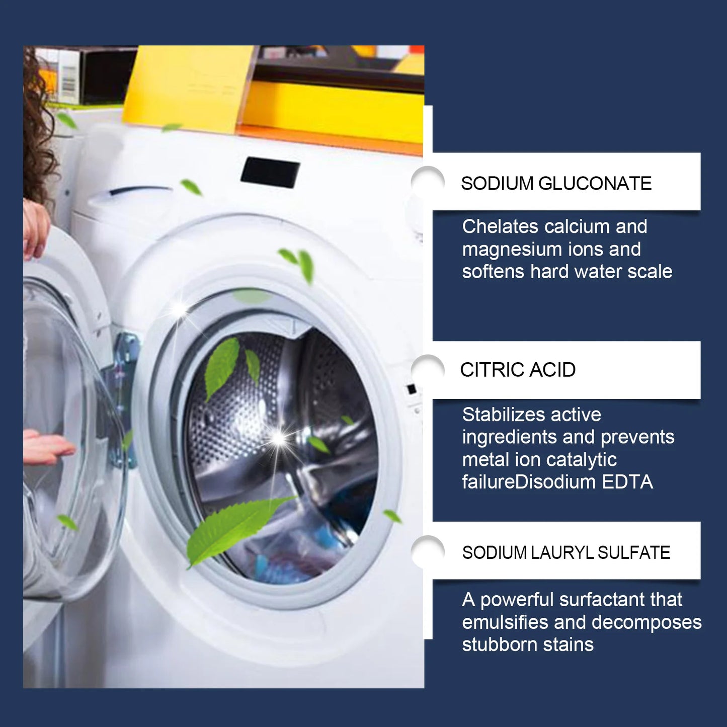 JUE FISH 100ML Washing Machine Tub Cleaner Agent Gentle on Body Clothes And Hands Eco-Friendly Cleaning Solution