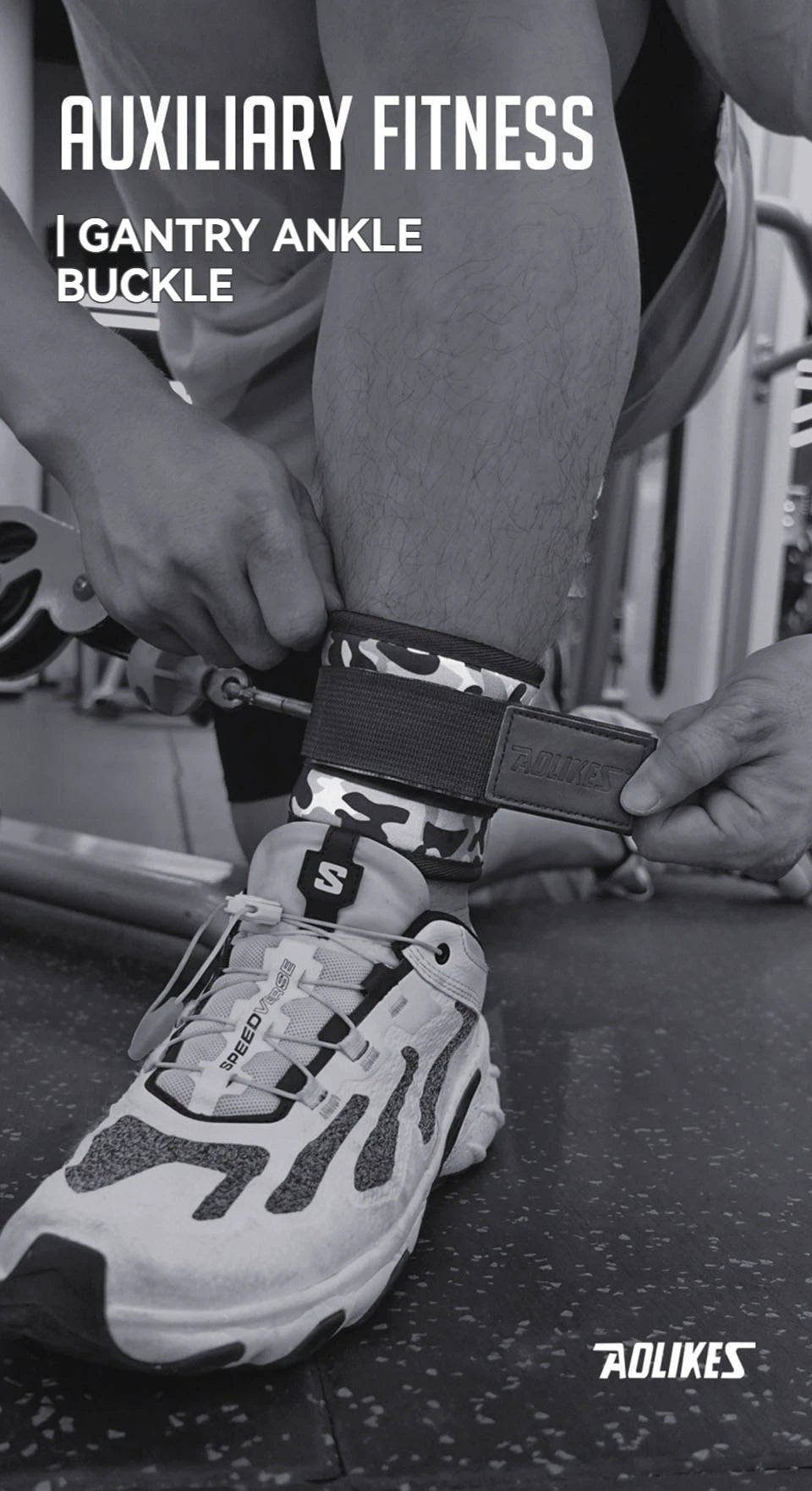 AOLIKES Cable Ankle Straps Double D-Ring Ankle Cuffs For Gym Workouts Glutes Legs Strength Training Brace Support Sport Safety