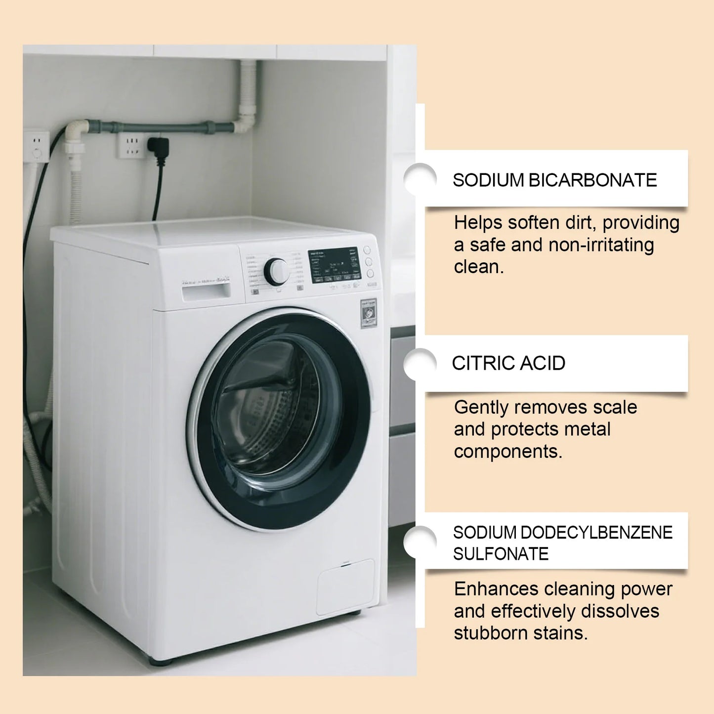 Washing Machine Cleaner Tablets, Deep Cleans & Removes Limescale, Mold & Odors. 3-in-1 Formula for Front & Top Loaders