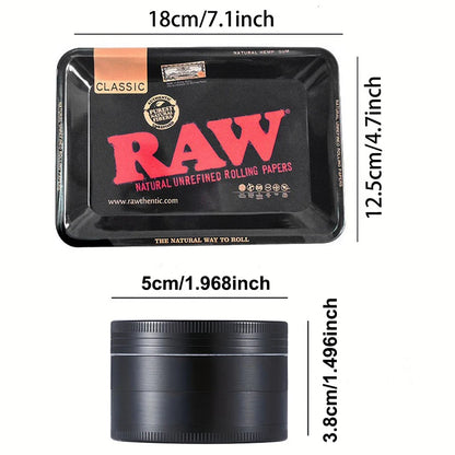 Grinder ze Stopu Cynku 40/50mm z Metalową Tacką Rolling Tray - Zestaw