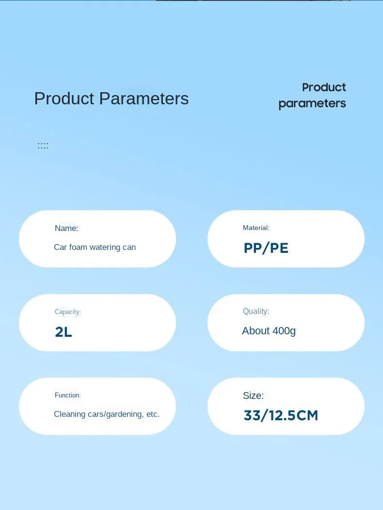 Opryskiwacz Piankowy 2L Hand Pump - Foam Sprayer 3 Nozzles Pneumatic Cannon Snow Foam Car Wash