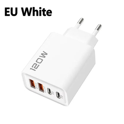 Ładowarka 120W 4 Porty USB Type-C PD - Szybka Samsung iPhone Xiaomi Huawei