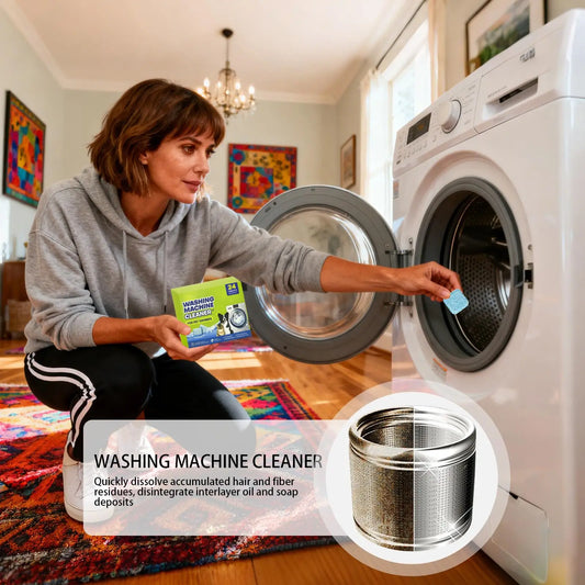 Washing Machine Cleaner Tablets 24 Tablets Odor Eliminator Top Loader Washer Descaler For Laundry Top Front Loader Washing