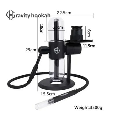 Fajka Grawitacyjna 11.4″ Metal - Podwójna Hookah Shisha z Torbą