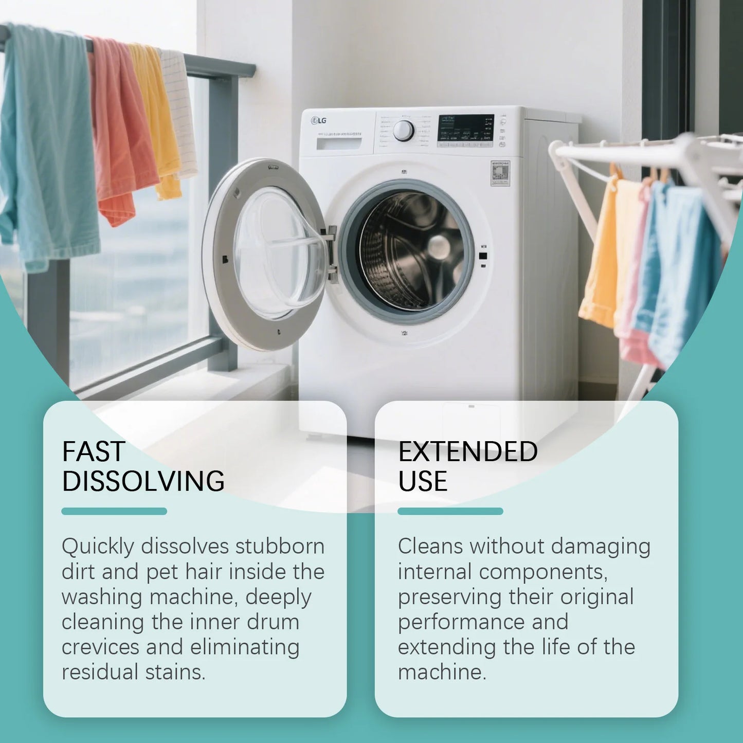 Washing Machine Cleaning Tablet Gentle Stain Limescale Removal Household Front-Load Washing Machine Keep Machine Clean Protected