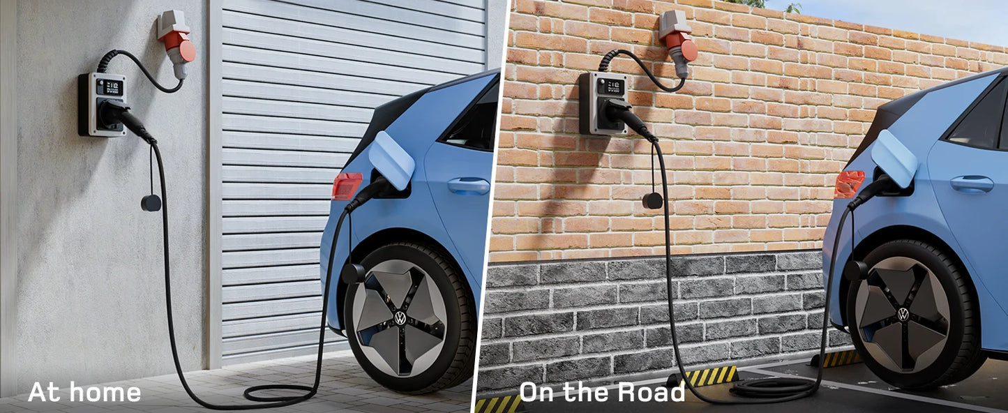 Wallbox Mobilny 11kW/22kW CEE Type 2 - Ładowarka EV 16A/32A 3-Fazy RFID WiFi