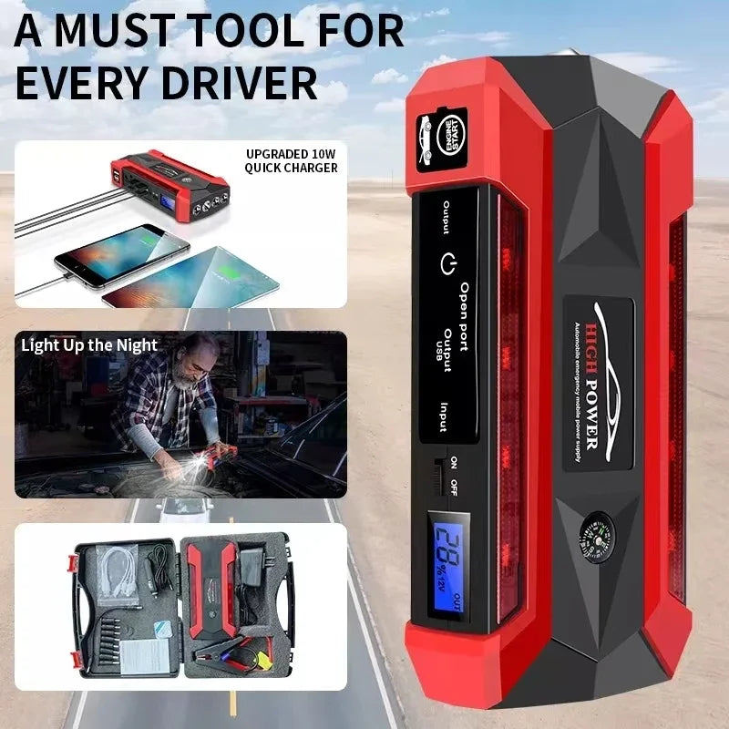 Rozrusznik 30000mAh Przenośny - Jump Starter 12V Benzyna Diesel Powerbank Awaryjny