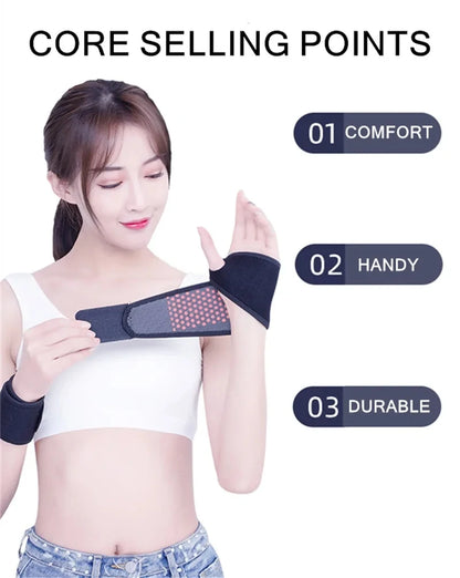 Samonagrzewająca Opaska na Nadgarstek z Terapią Magnetyczną - Kompresja i Ulga w Bólu