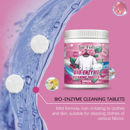 Bio-Enzyme Cleaning Tablets Clothing Oil Remover Clothes Sweat Stain Cleaner Laundry Whitener Fabric Clothes Effervescent Tablet