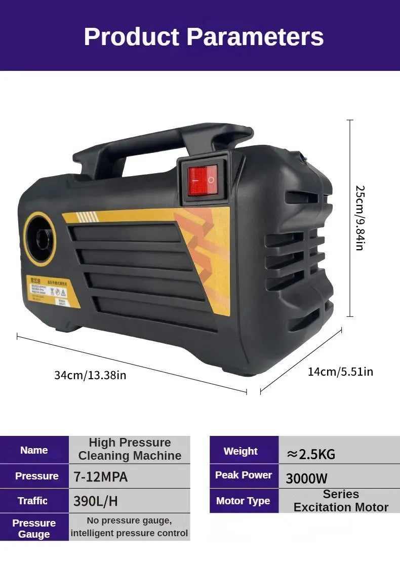 Myjka Elektryczna 3000W 220V - Powerful High Pressure Car Washer Home Floor Cleaner