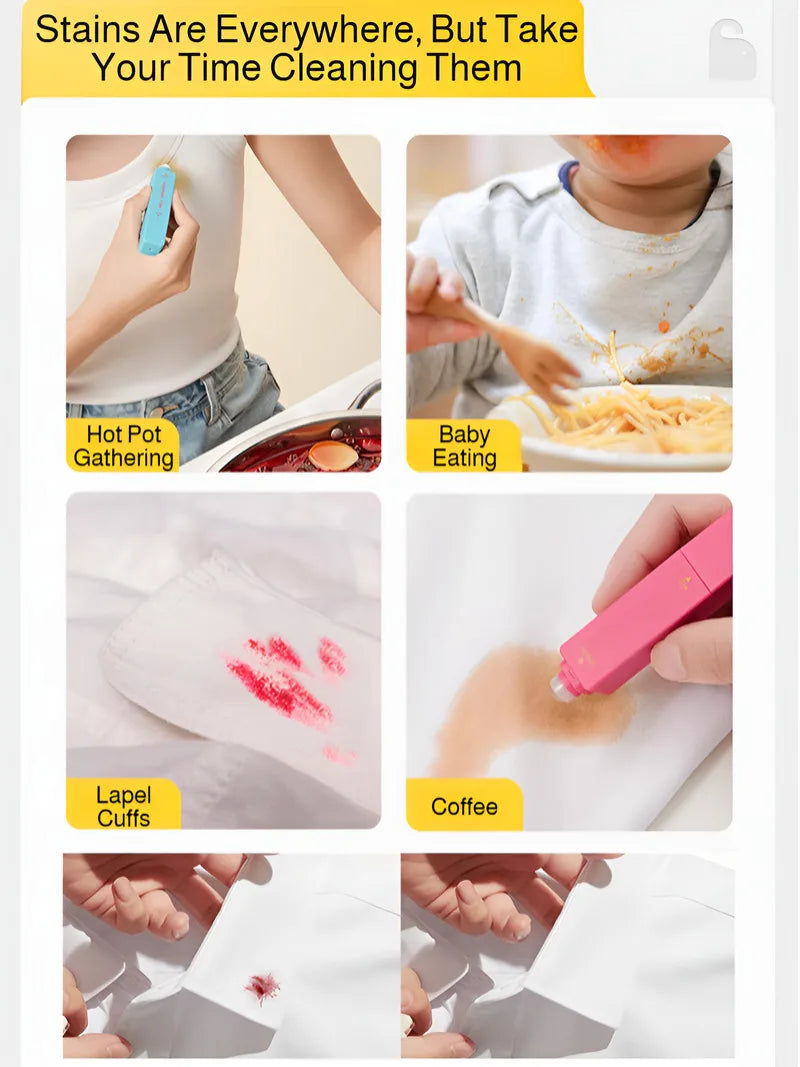 Stain Remover Pen Portable Oil Stain Remover For White Clothes No-Rinse Laundry Detergent Powder Alternative Strong