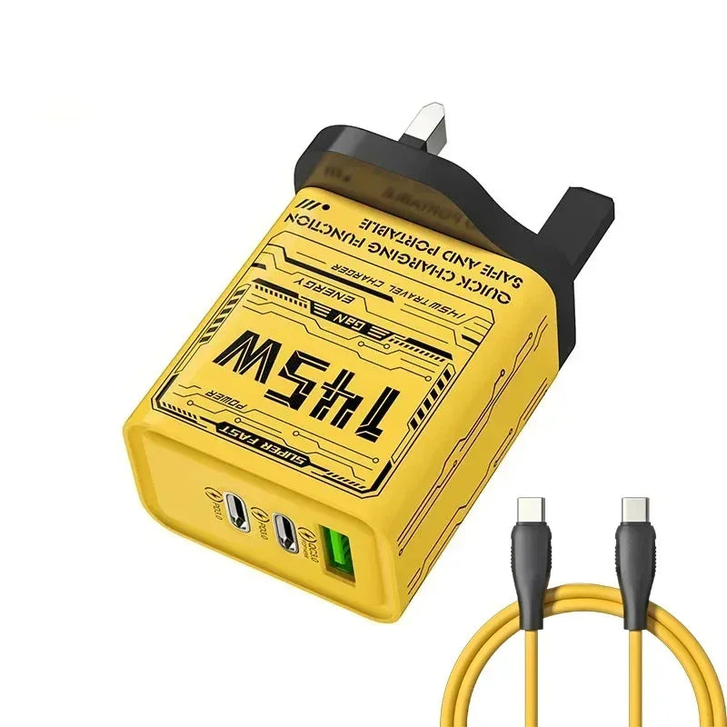 Ładowarka Sieciowa 145W 3 Porty USB-C - Szybkie Ładowanie PD QC3.0