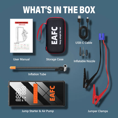 Rozrusznik Samochodowy 4w1 12V - Jump Starter + Kompresor + Powerbank