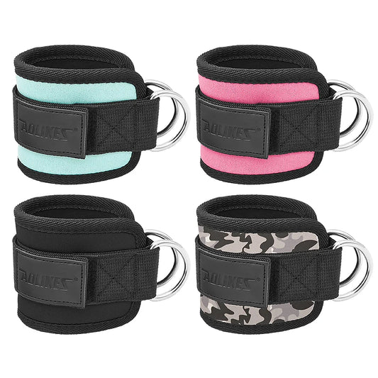 AOLIKES Cable Ankle Straps Double D-Ring Ankle Cuffs For Gym Workouts Glutes Legs Strength Training Brace Support Sport Safety