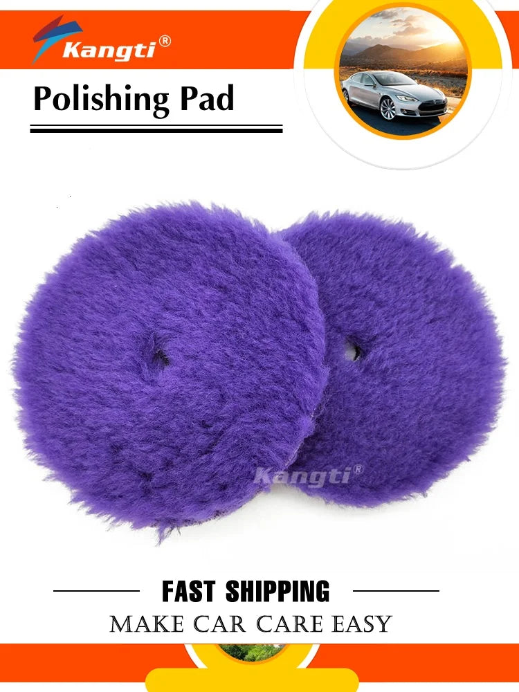 Gąbka Polerska z Wełny Jagnięcej 125mm/150mm - Pad do Woskowania i Polerowania Auta