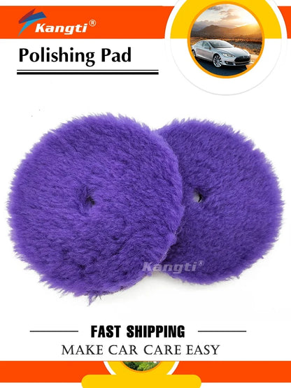 Gąbka Polerska z Wełny Jagnięcej 125mm/150mm - Pad do Woskowania i Polerowania Auta