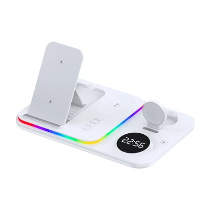 Ładowarka Bezprzewodowa 5w1 RGB - iPhone 17/16/15 Samsung Apple Watch
