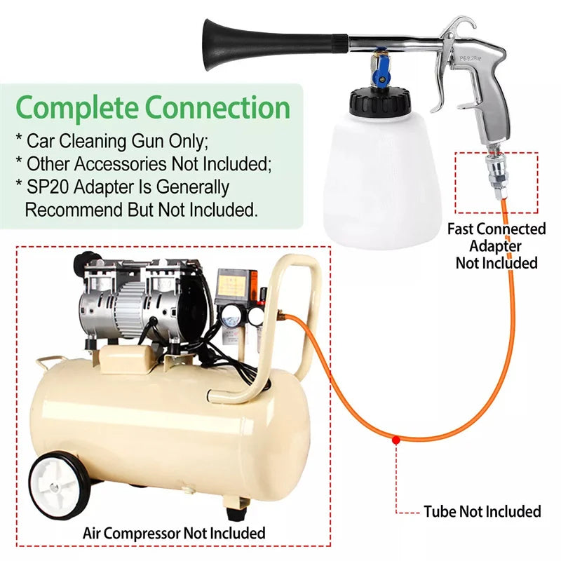 Tornador Washer Interior Cleaning - Deep Cleaning Gun Brush High Pressure Spray Rinsing Blowing Dust