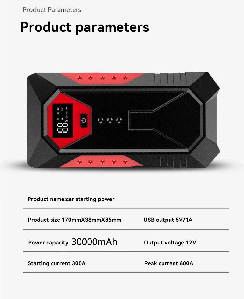 Rozrusznik Samochodowy 18800mAh - Powerbank 12V Benzyna Diesel