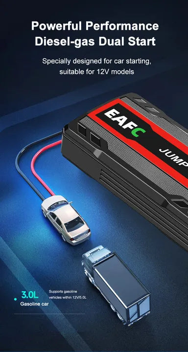 Rozrusznik Samochodowy EAFC 600A-2000A - Jump Starter Powerbank 12V Booster