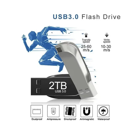 New USB Flash Drive 2TB 1TB 3.0 High-Sspeed PenDrive USB Memory Stick 512GB 256GB 128GB Waterproof Portable USB Drive 2026