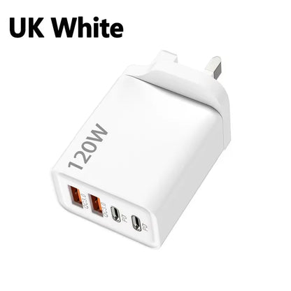 Ładowarka 120W 4 Porty USB Type-C PD - Szybka Samsung iPhone Xiaomi Huawei